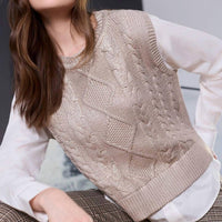 Charlie B - Foiled Crew Neck Fooler Sweater Vest