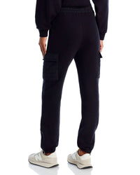 Vintage Havana French Terry Utility Jogger in black - women's pants - detail view