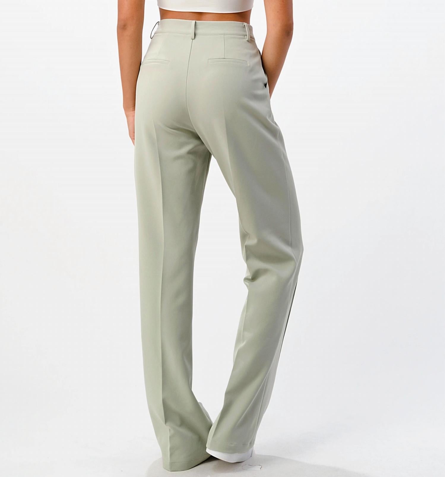 FRONT SEAM WIDE LEG PANTS