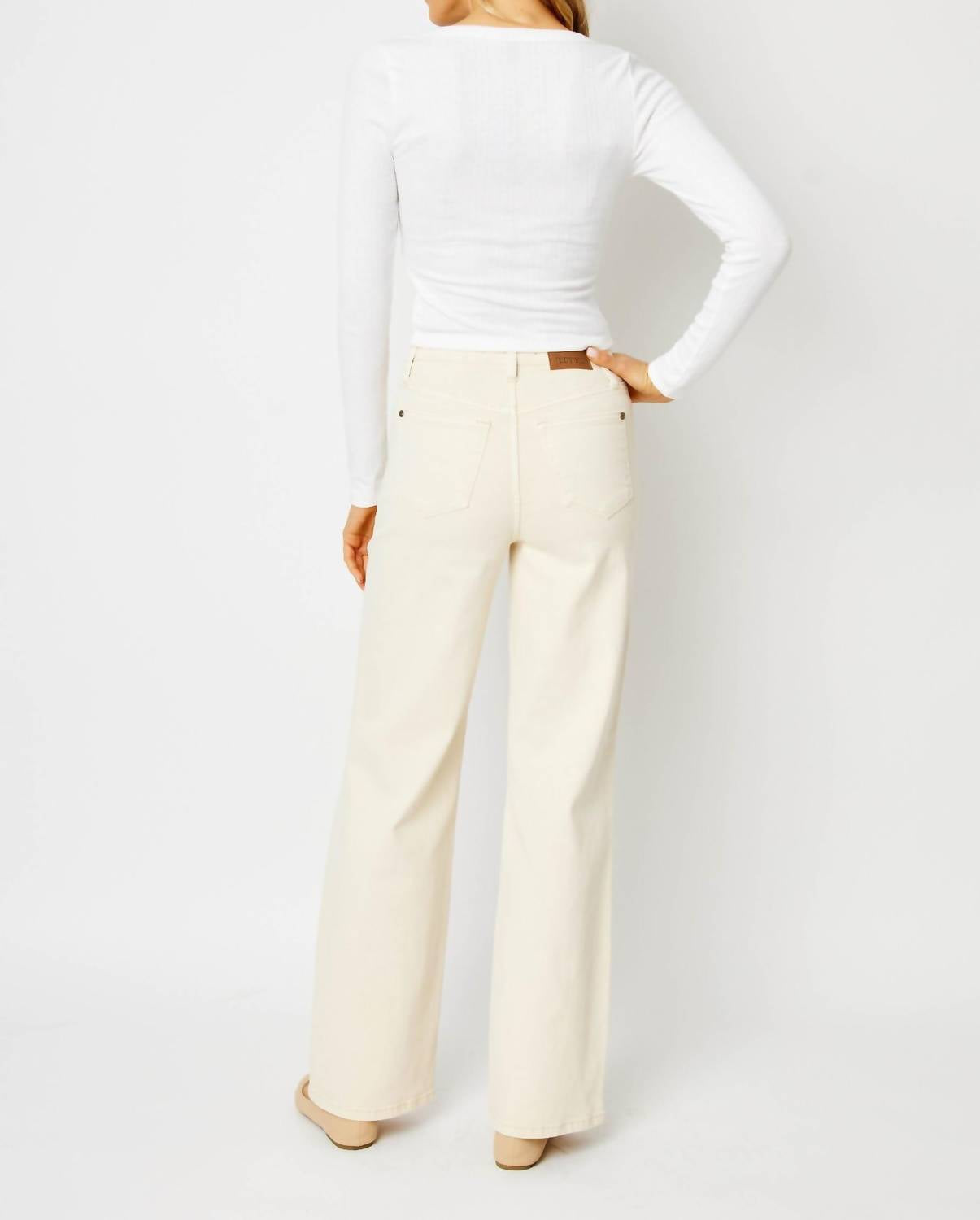Judy Blue - Dyed Crochet Patch Wide Leg Denim Jeans