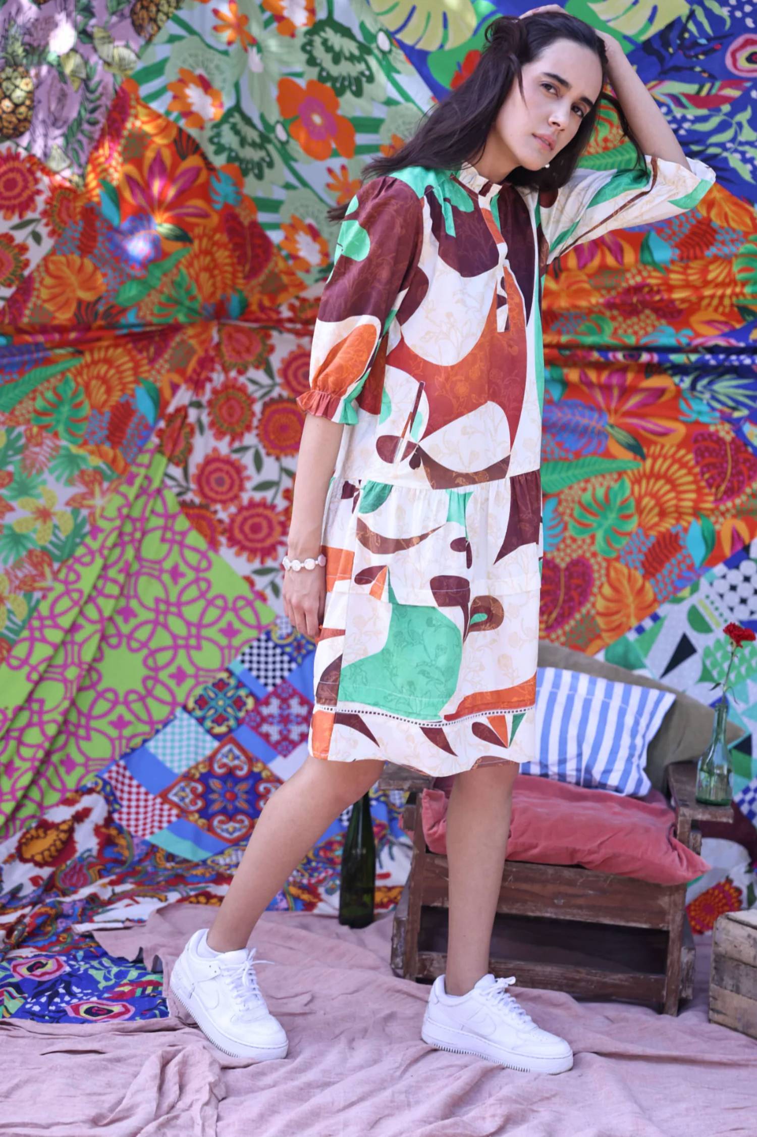 maude vivante Sasha Cotton Poplin Dress in organic - women's dress - alternate view