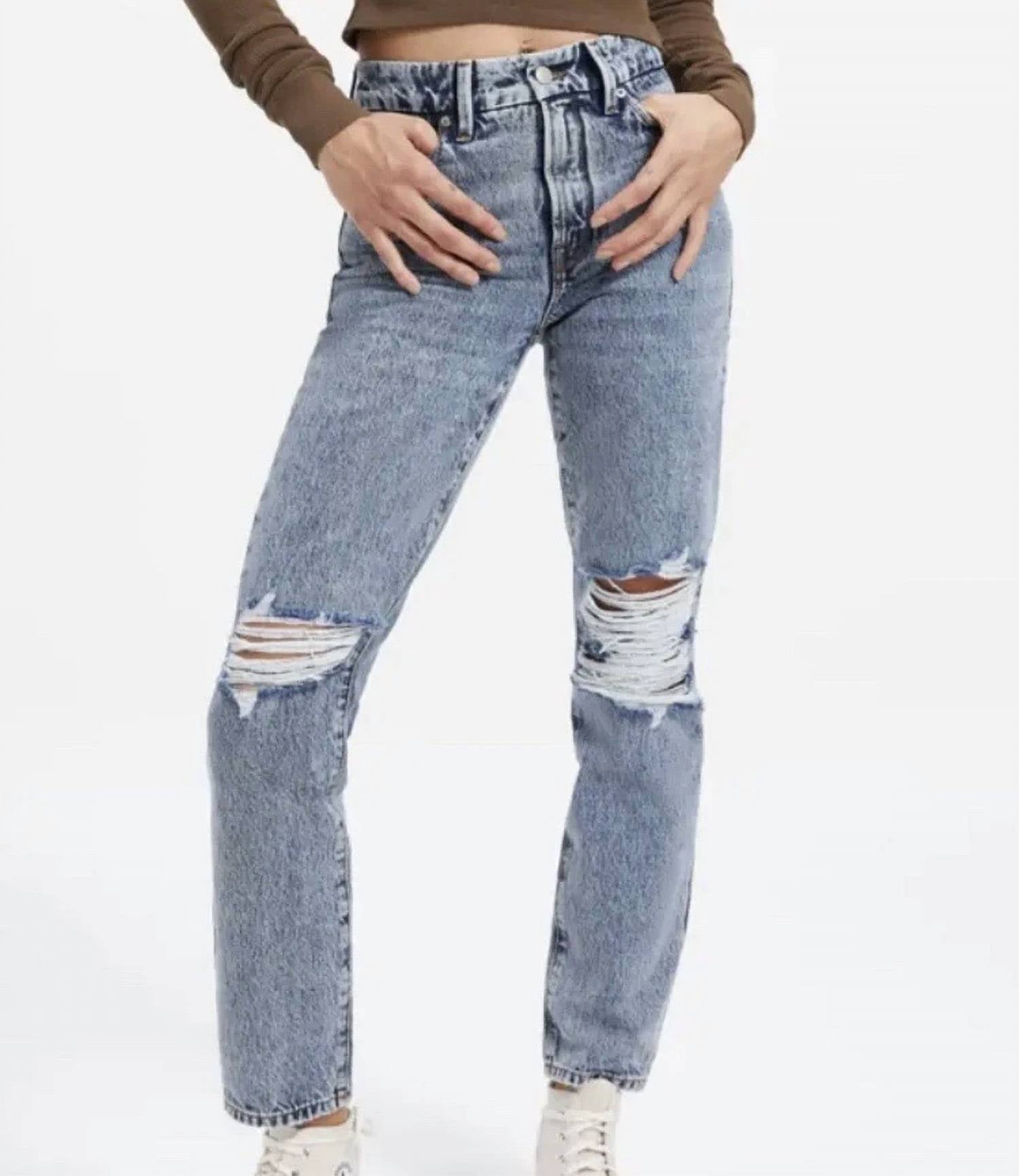 Good American - Good Classic Denim Distressed Jeans