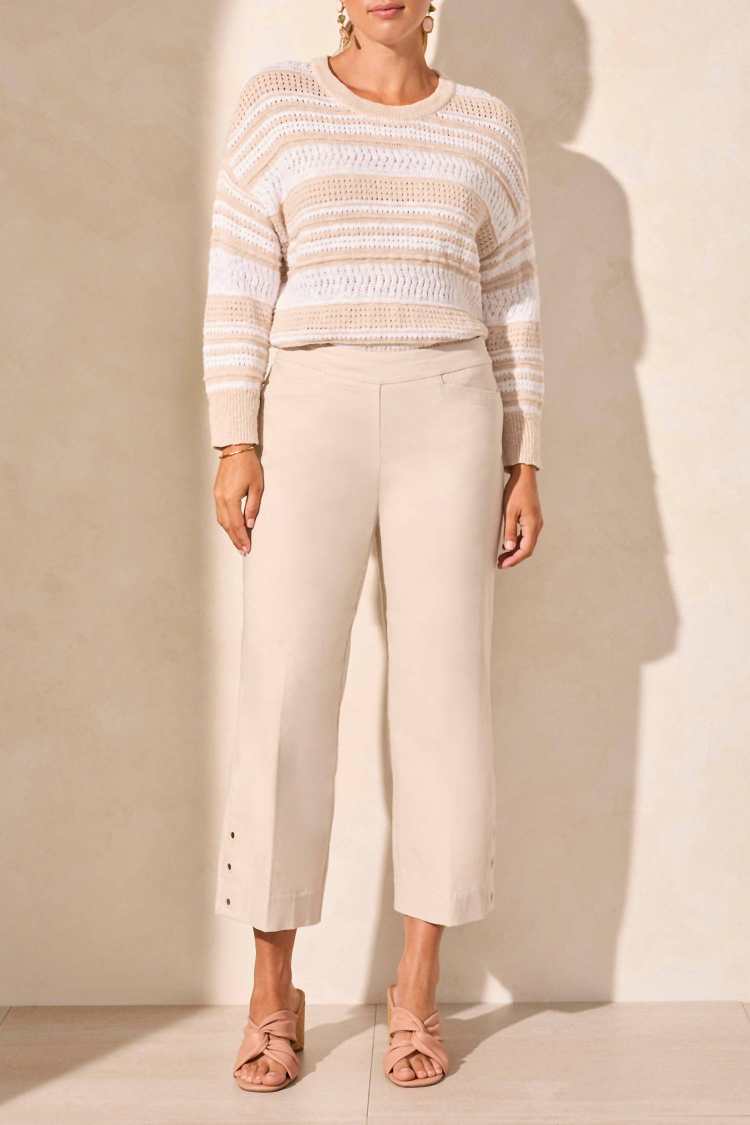 Tribal - Eyelet Detail Pull On Capri