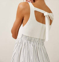 Creamon Ribbed Knit Bodice Maxi Dress in white - women's dress - view 5