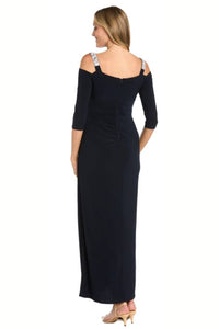 R&M Richards - Rhinestone Cold Shoulder Long Evening Dress