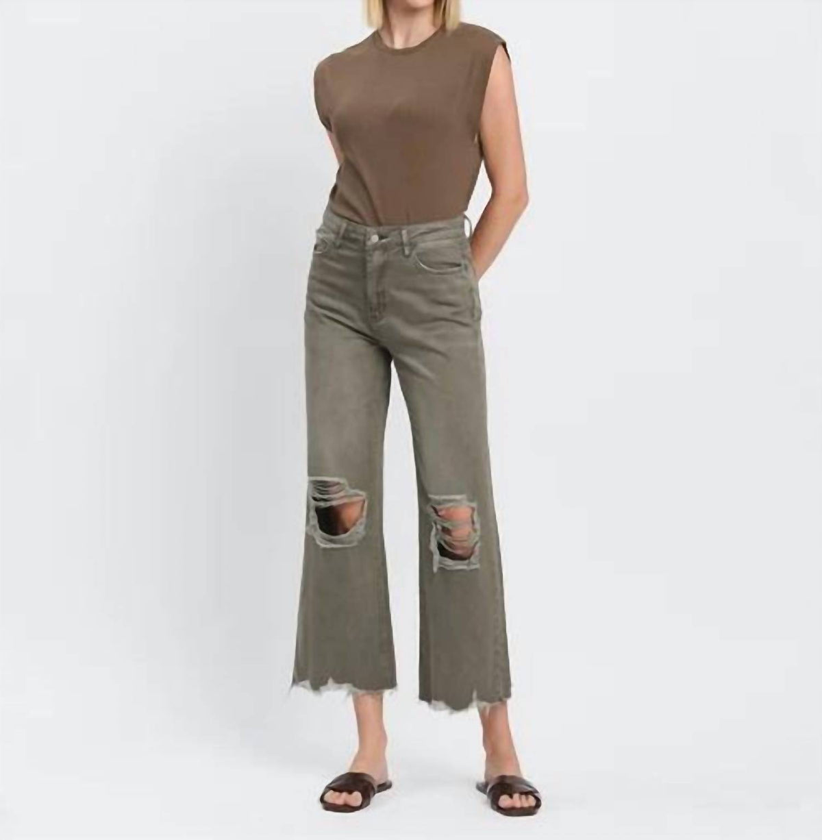 Vervet By Flying Monkey - Super High Rise 90s Vintage Crop Flare Jeans