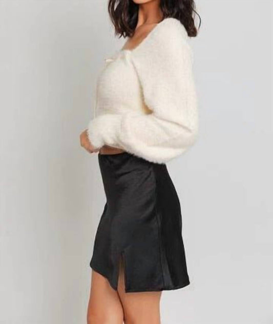 Le Lis - Hope Soft Smooth Long Sleeve Cream Bow Sweater