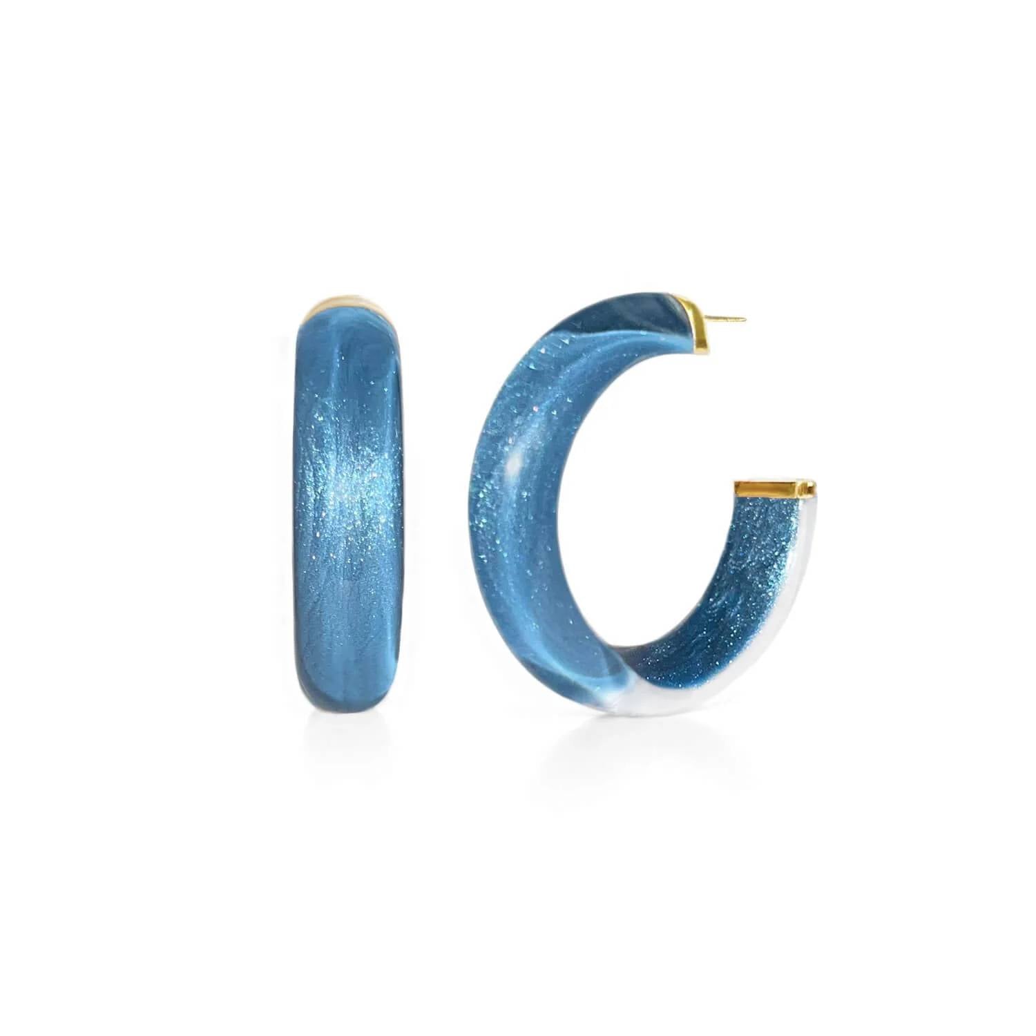 Gold & Honey - Women's Small Illusion Lucite Hoop Earrings