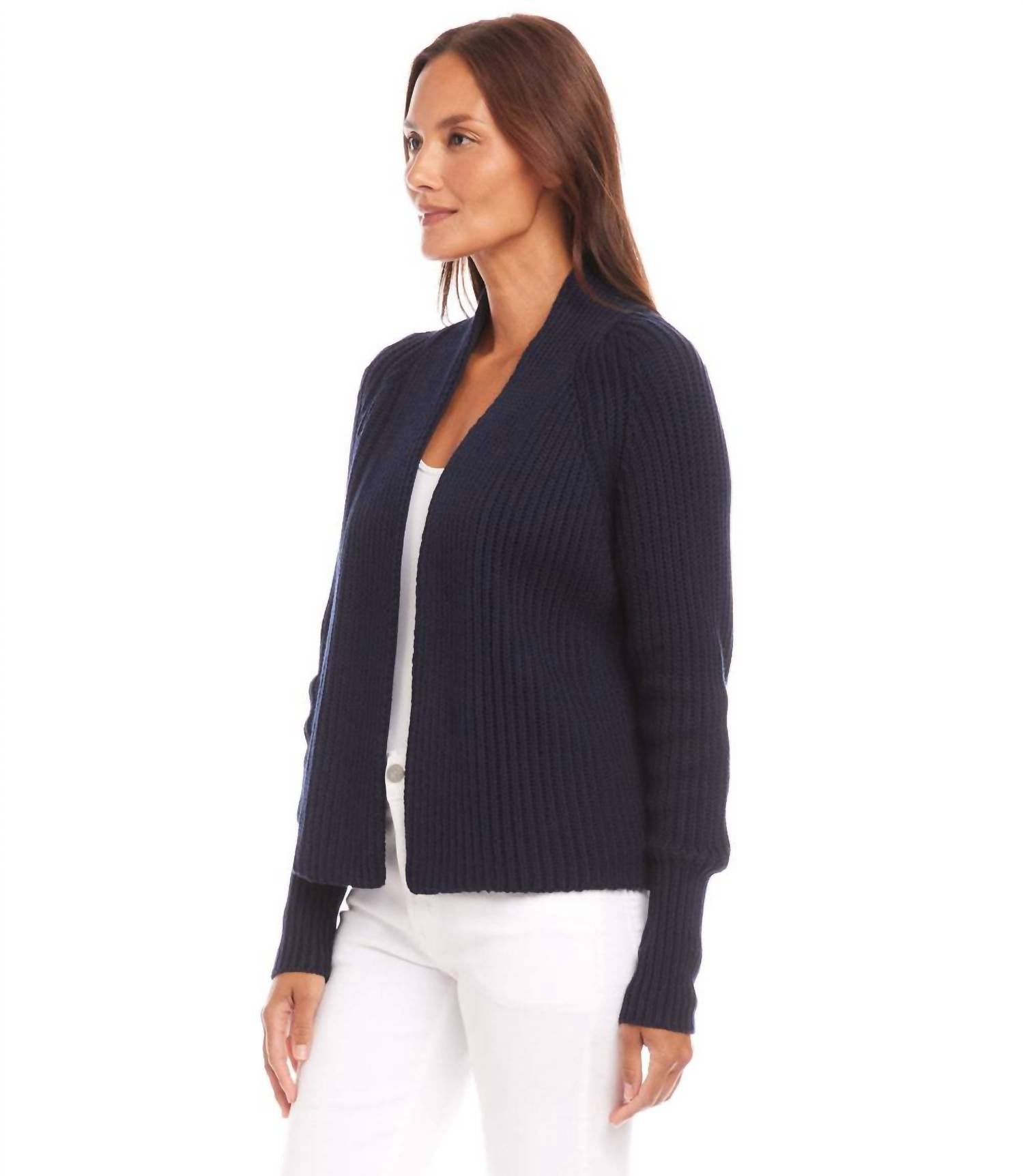 Karen Kane - Cropped Open Front Cardigan Sweater