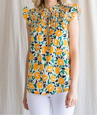 Jodifl - Golden Blooms Top
