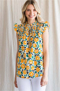Jodifl - Golden Blooms Top