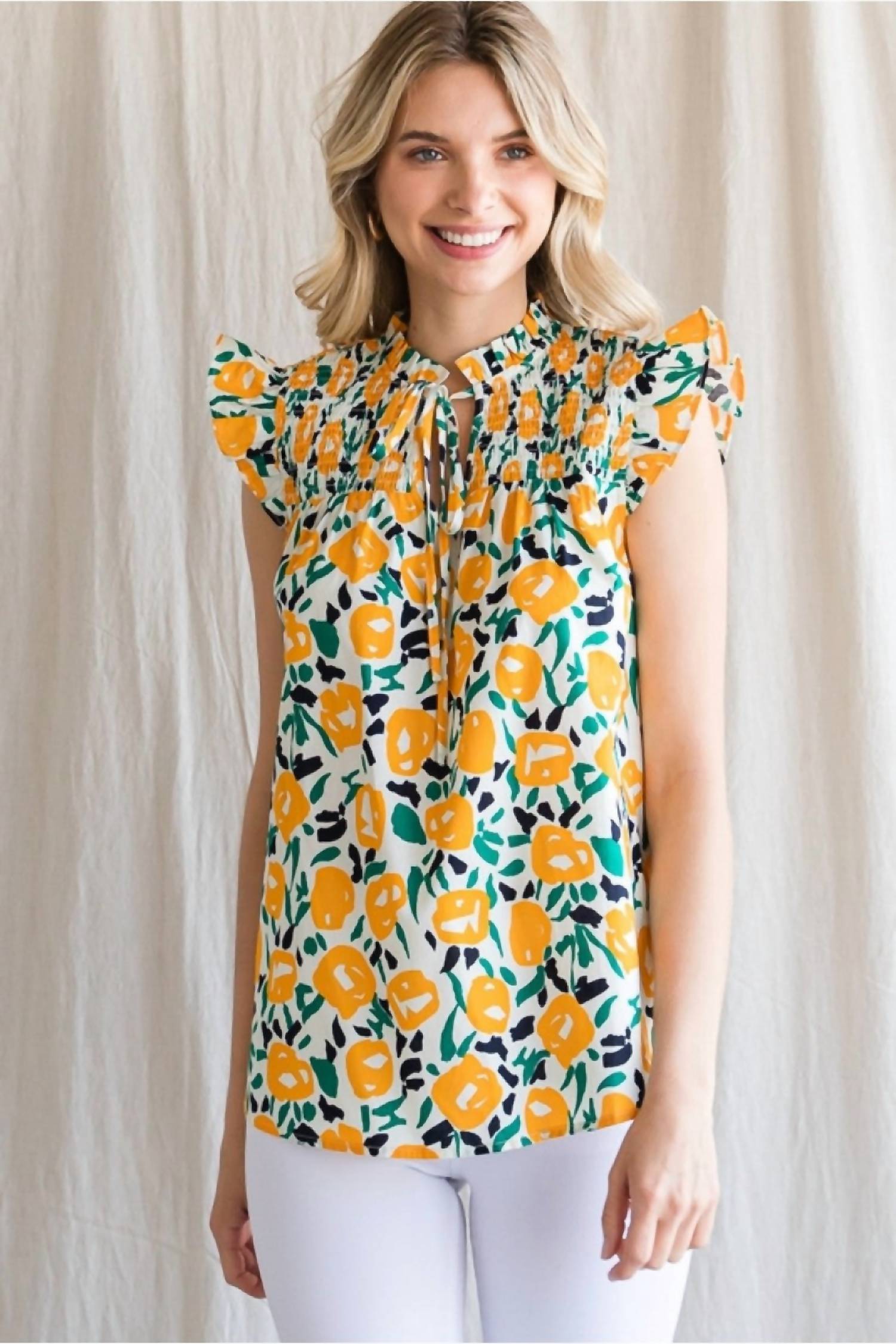 Jodifl - Golden Blooms Top