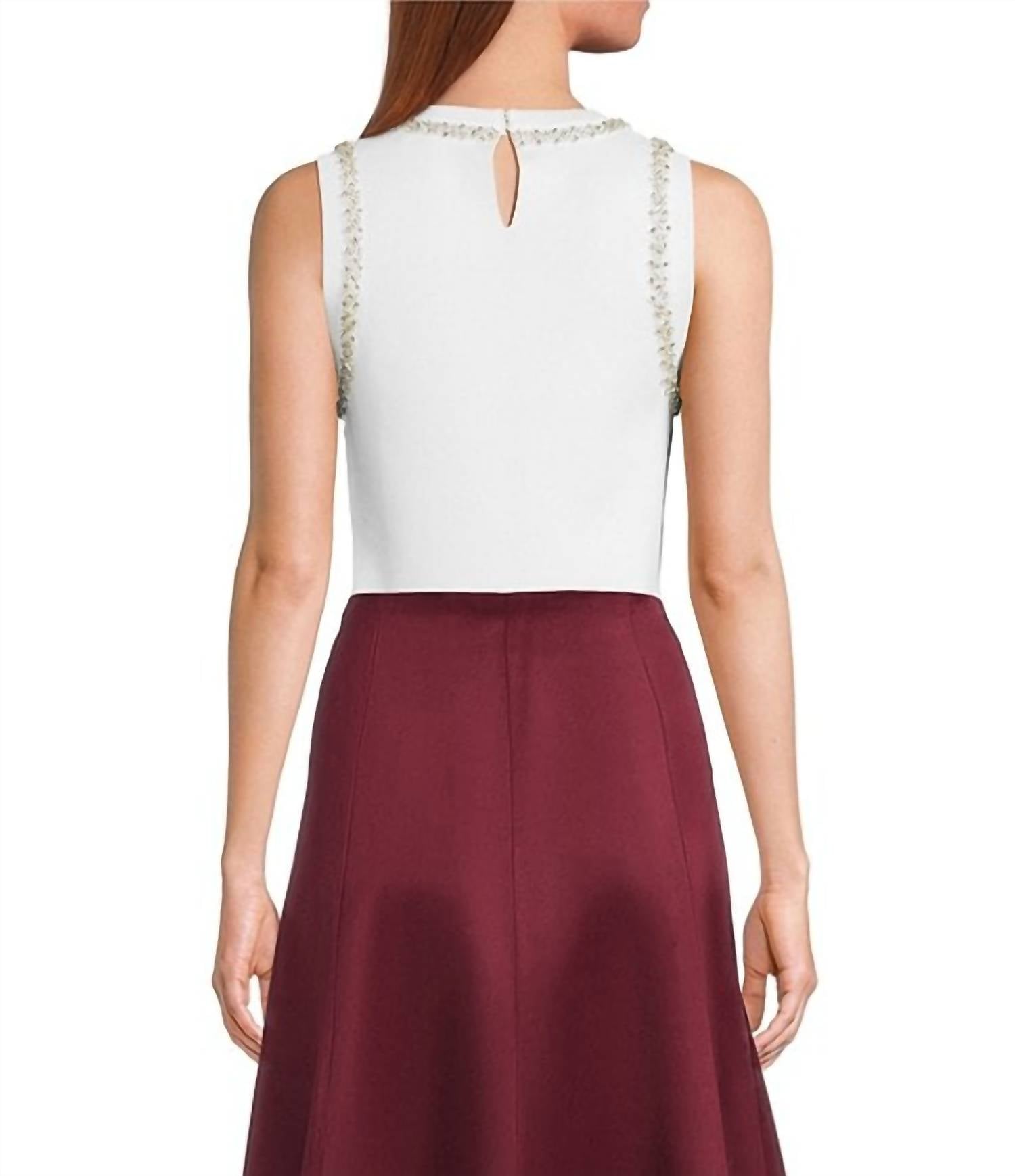 Lucy Paris - Giana Knit Crystal Sleeveless Tank Top