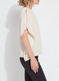 Lysse Carmen V-Neck Scarf Top in sailcloth - women's t-shirt - view 4