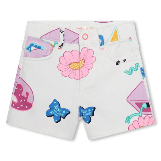 Billieblush - Girls Allover Flower Print Twill Shorts