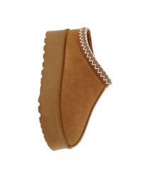 La Shoe King Women's Platform Slipper Mules in tan - women's shoe - detail view