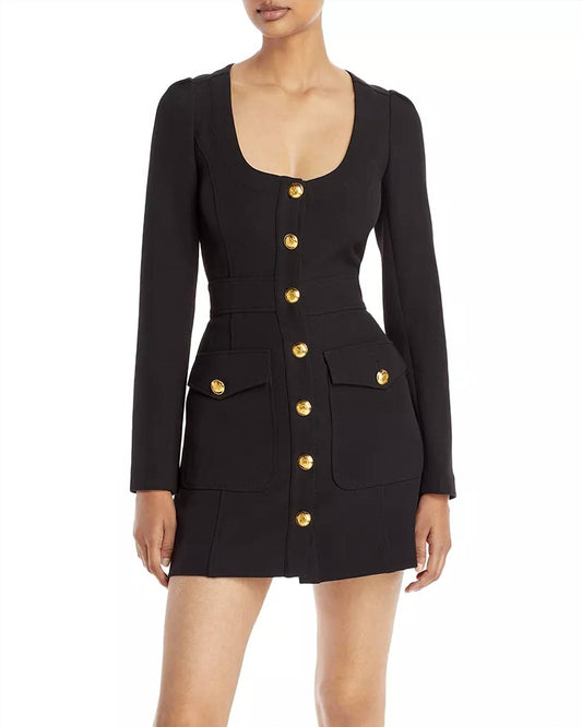 A.L.C. - Ivy Button Front Long Sleeve Mini Dress