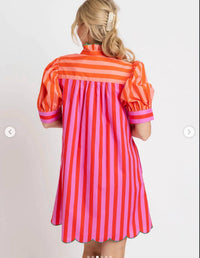 Karlie - Women's Wylie Stripe Ruffle Dress
