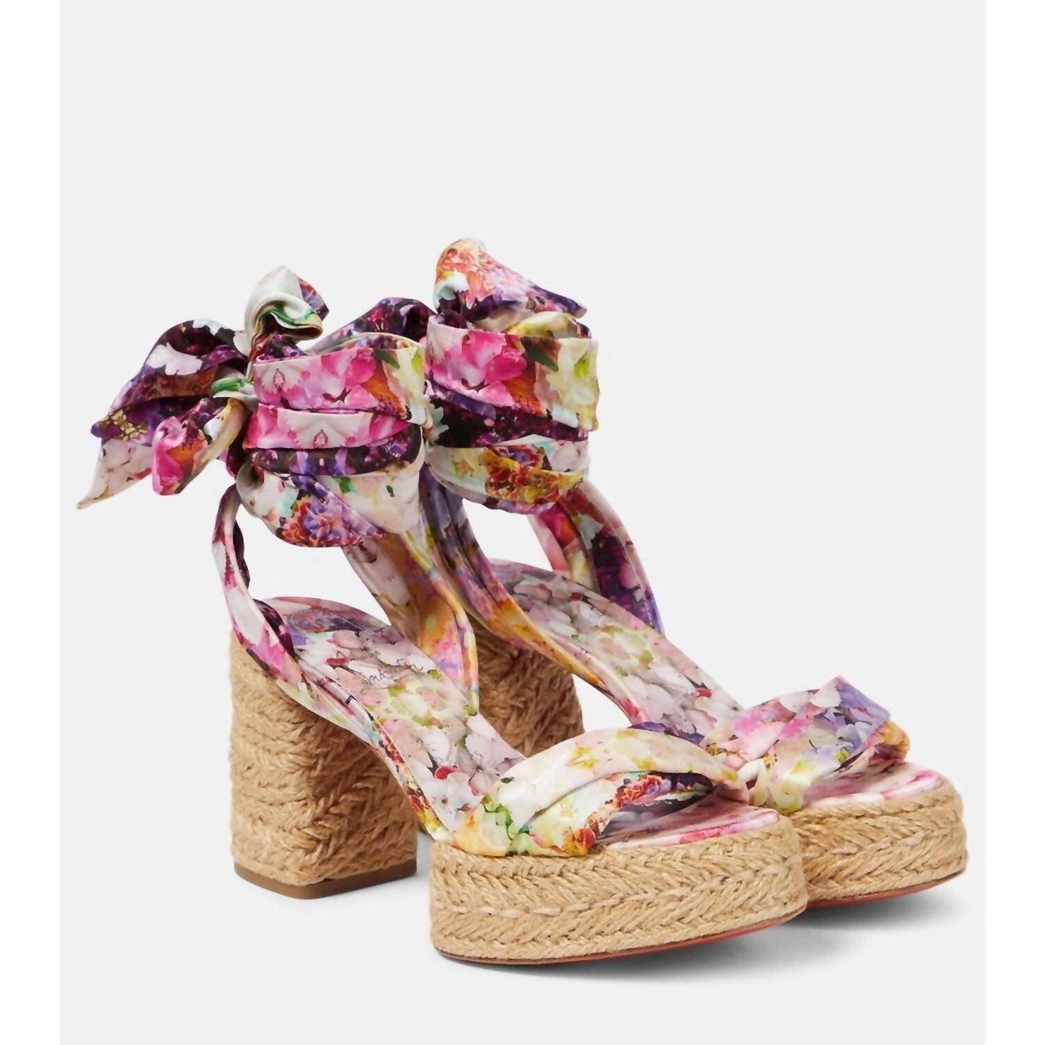 Christian Louboutin - Women's Mariza Du Desert Floral Satin Sandals