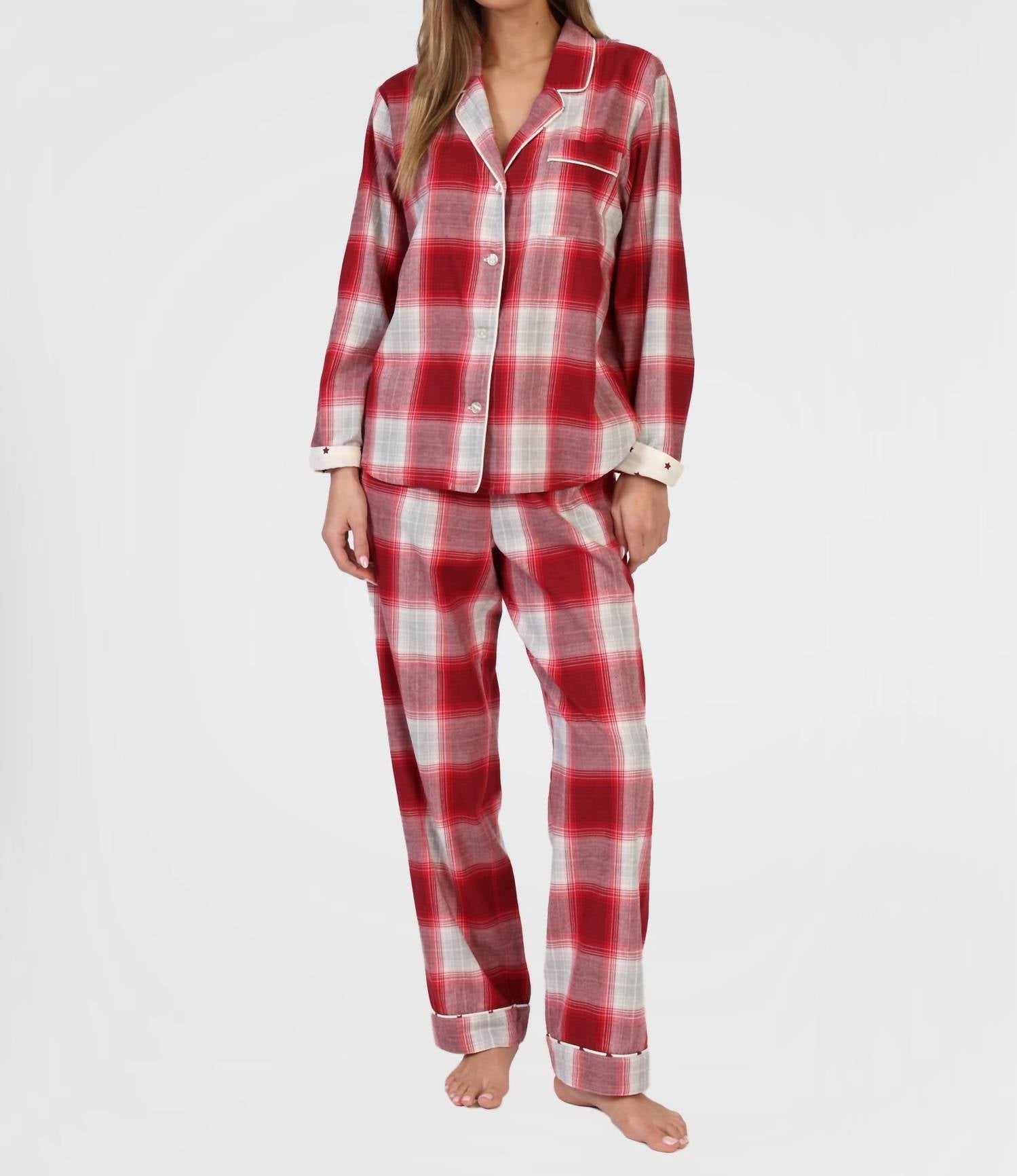 Dylan Plaid Pajama Set in red - women's intimate