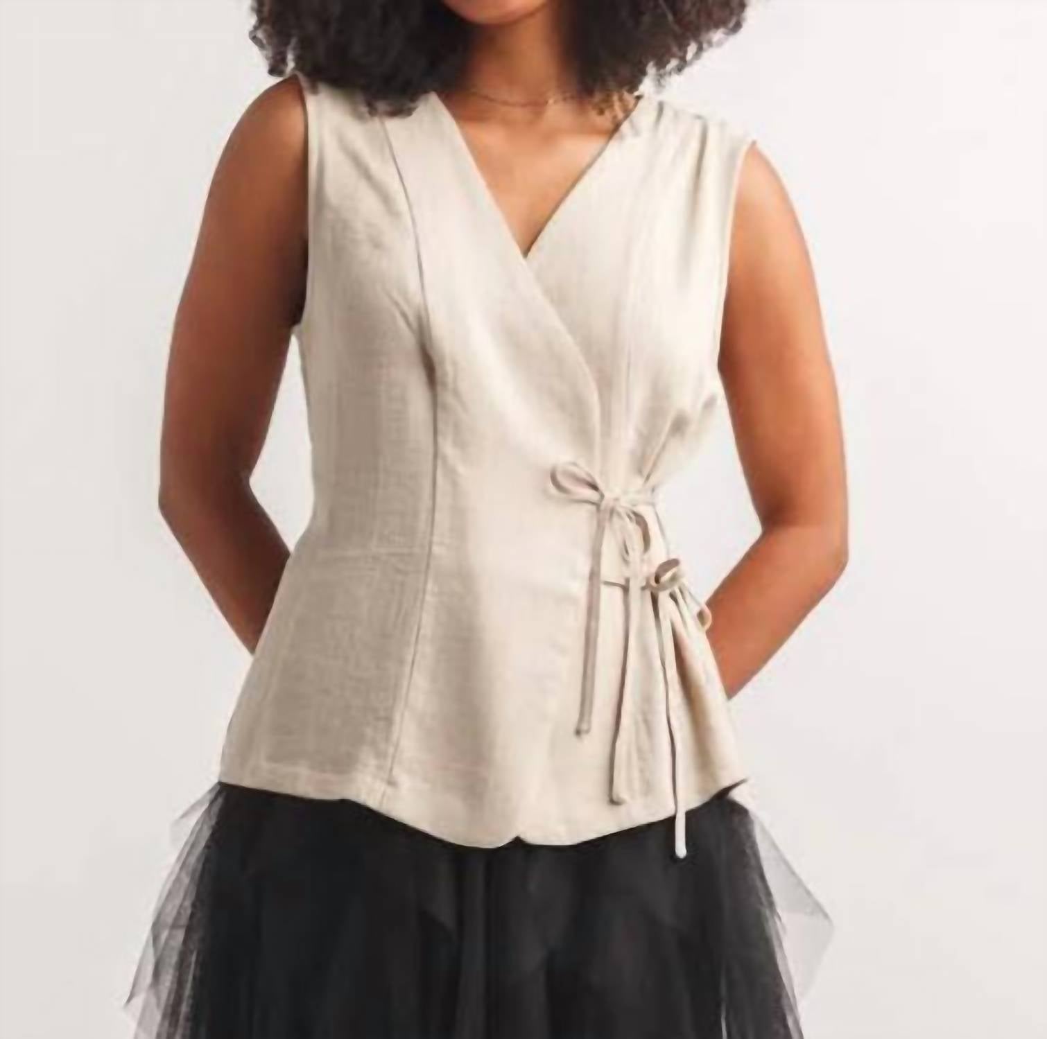 Papillon - Wrap Style Vest With Side Ties