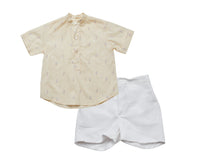Pi and Pa Boy's Patos Shorts Set in beige - item
