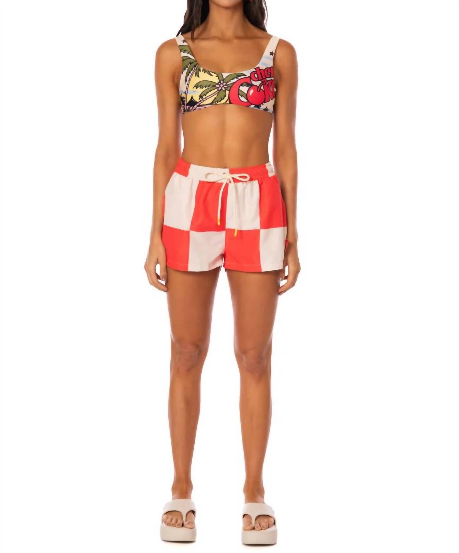MAAJI Unisex - Check It Out Shorts in red - women's shorts