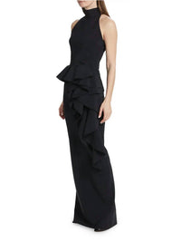 Chiara Boni - Ah Ruffled High-neck Gown