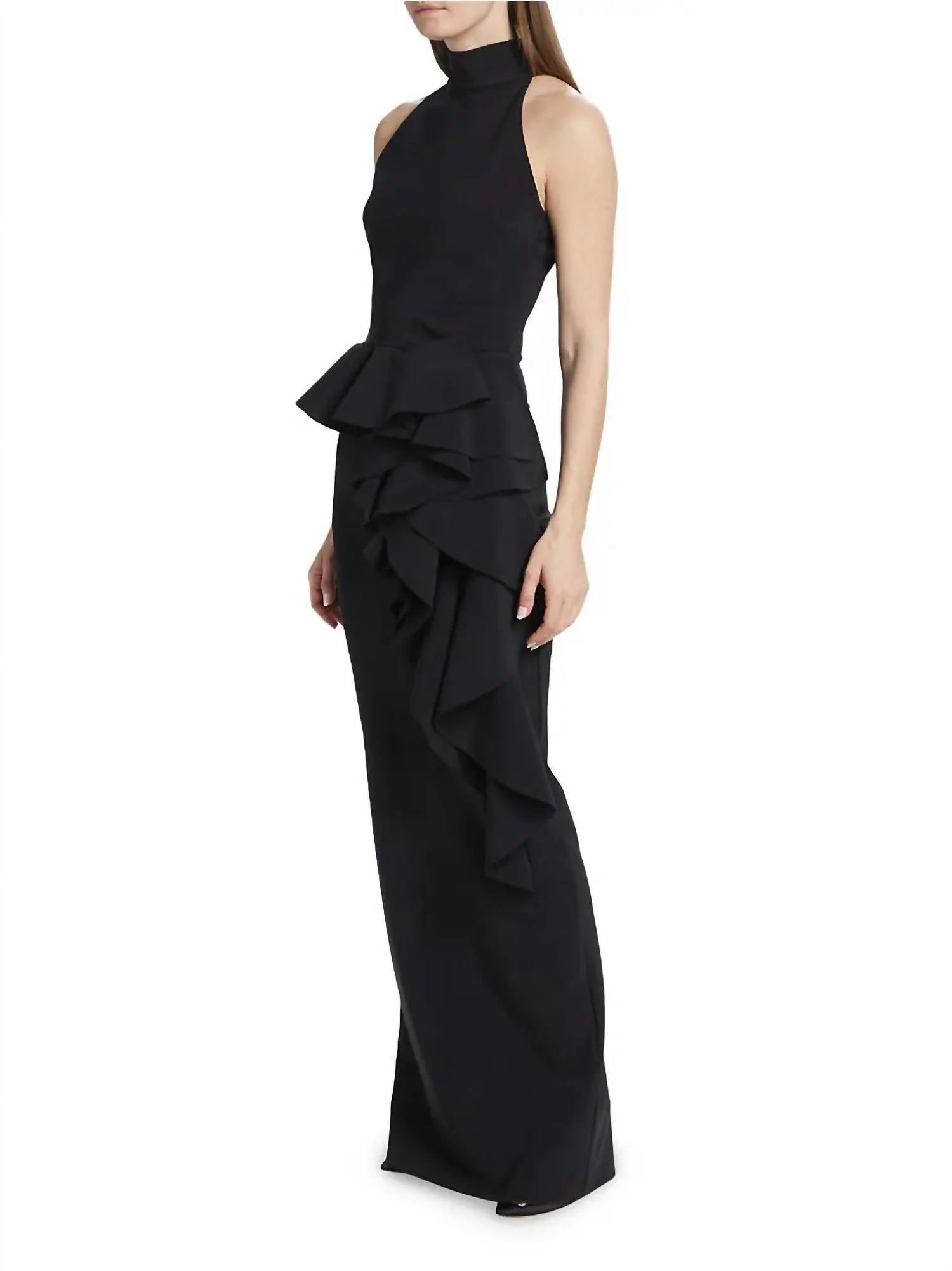 Chiara Boni - Ah Ruffled High-neck Gown