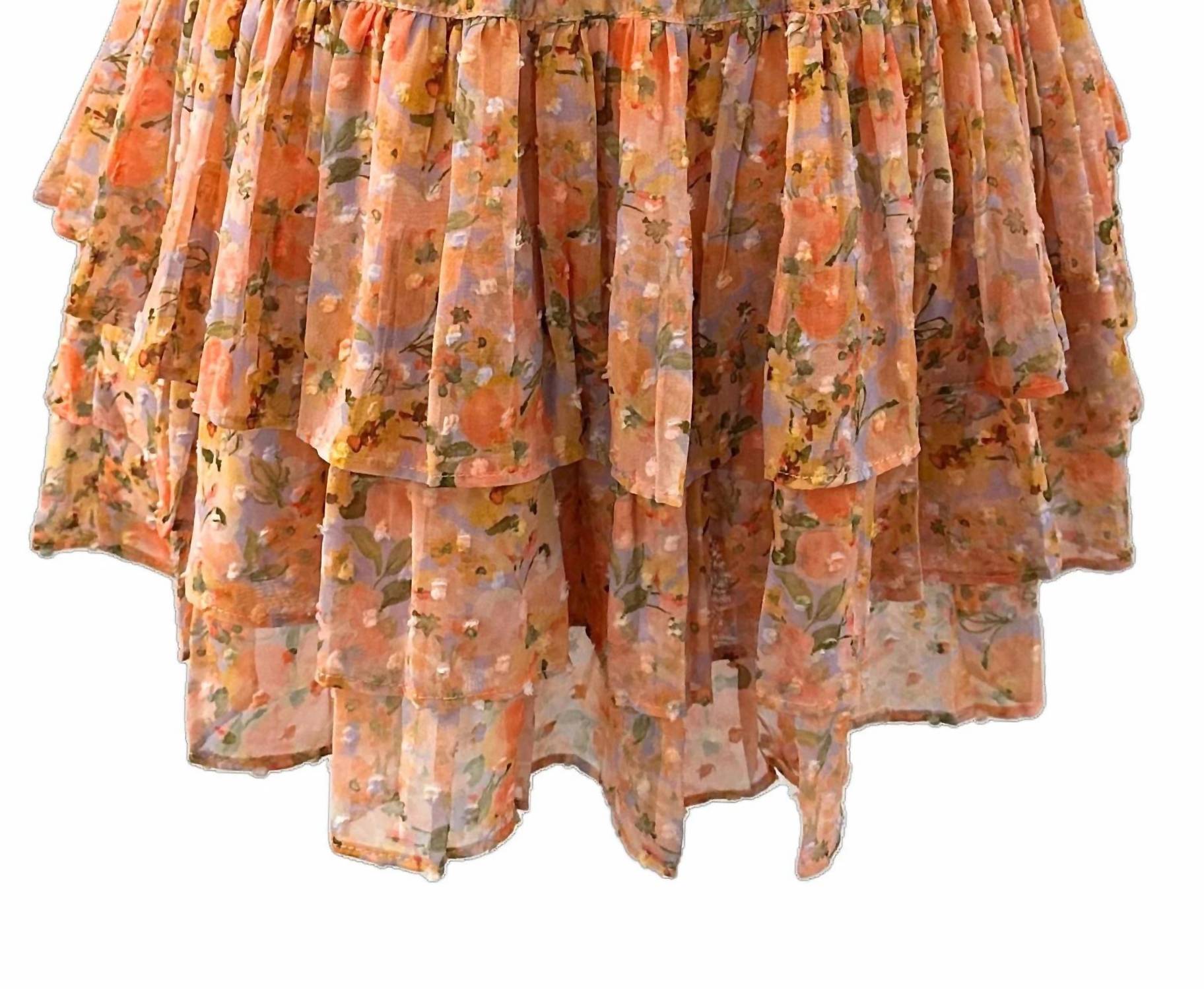 RESET by Jane Mila Mini Skort in tangerine - women's shorts - alternate view