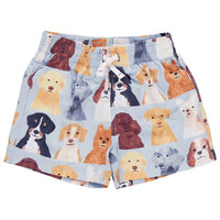 Pink Chicken - Boys Watercolor Dogs Swim Trunks