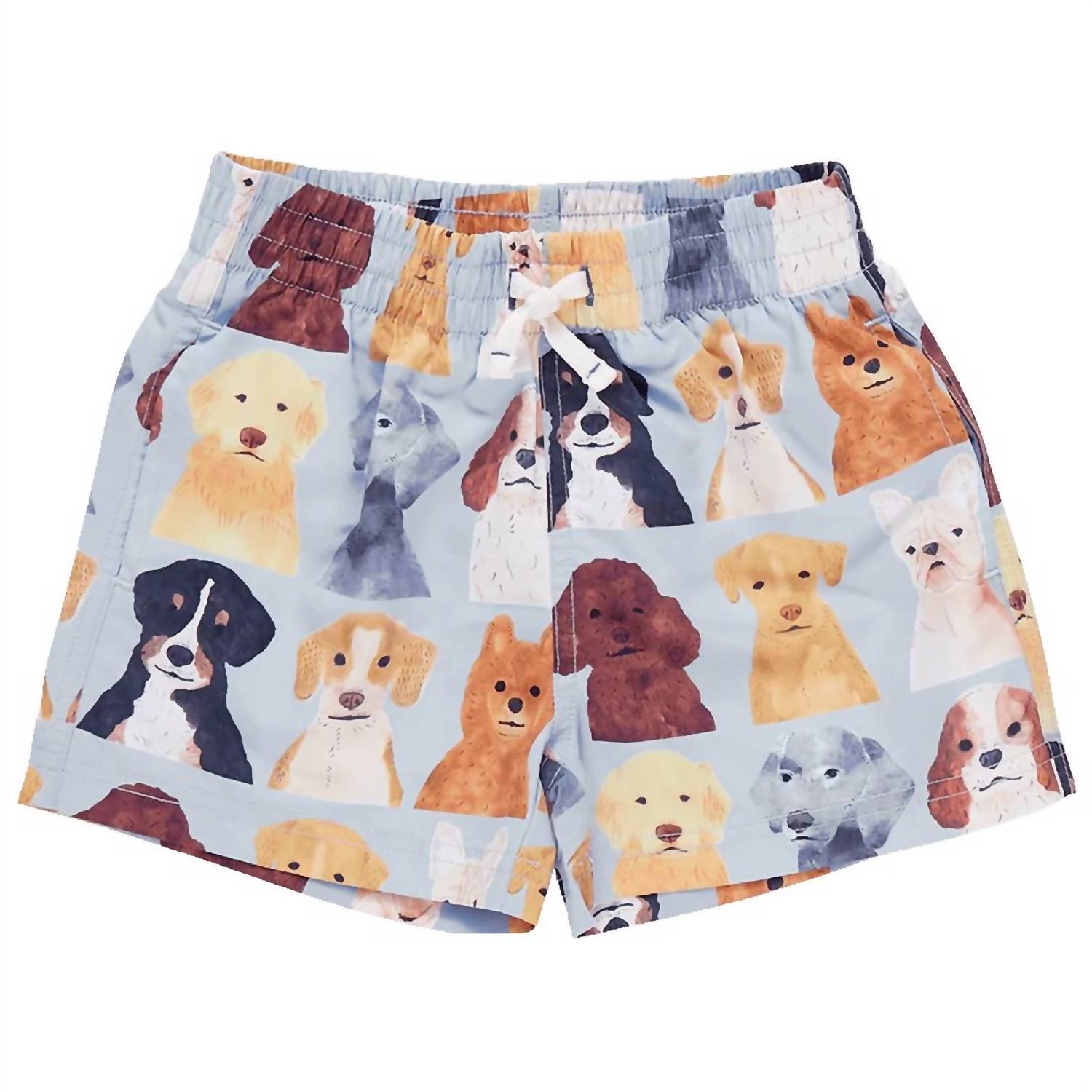 Pink Chicken - Boys Watercolor Dogs Swim Trunks