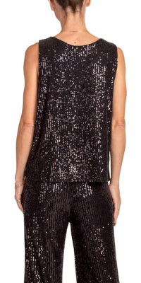 GIGI MODA Festa Sequin Tank Top in black - women's tank top - detail view