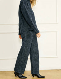 line and dot Nikka Pebbled Denim Pants in indigo - women's jeans - detail view