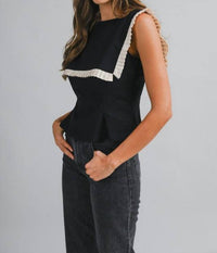 MABLE Daleyza Top in black - women's blouse - alternate view