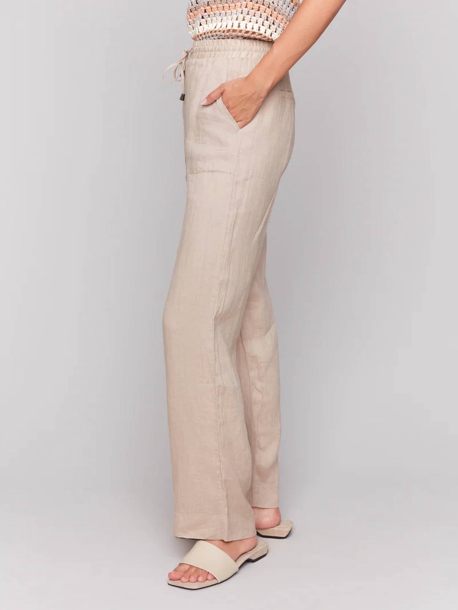 Charlie B - Pull On Linen Pant
