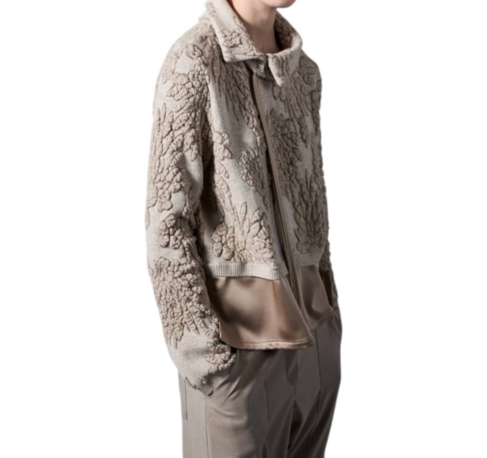 Tricot Chic Sweater Blouse in champagne taupe - women's jacket