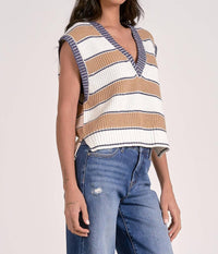 Elan - V Neck Striped Vest