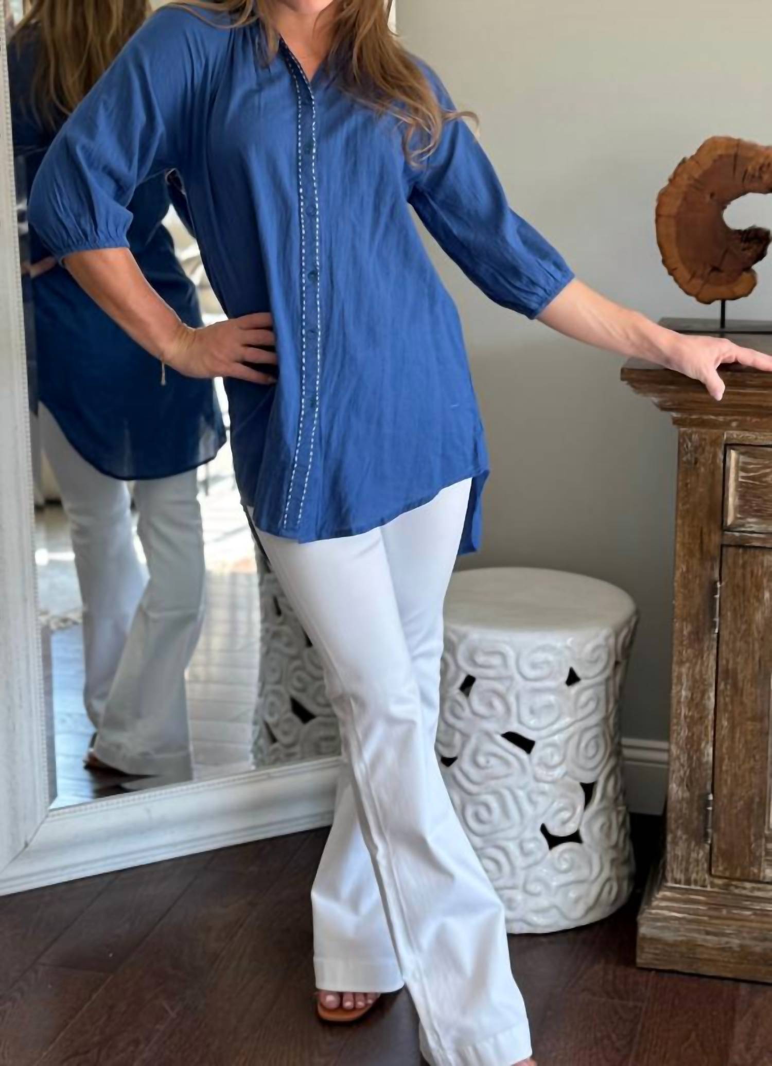 Debbie Katz - Ava Collared Neckline Tunic Top