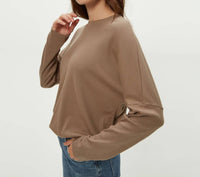 Michael Stars Kaley Long Sleeve Top in cobblestone - women's long sleeve top - alternate view
