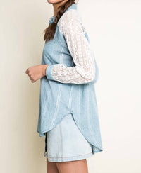 Hayden La - Chambray & Lace Blouse