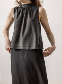 Lilla P - Sparkle Sleeveless Mock Neck Top