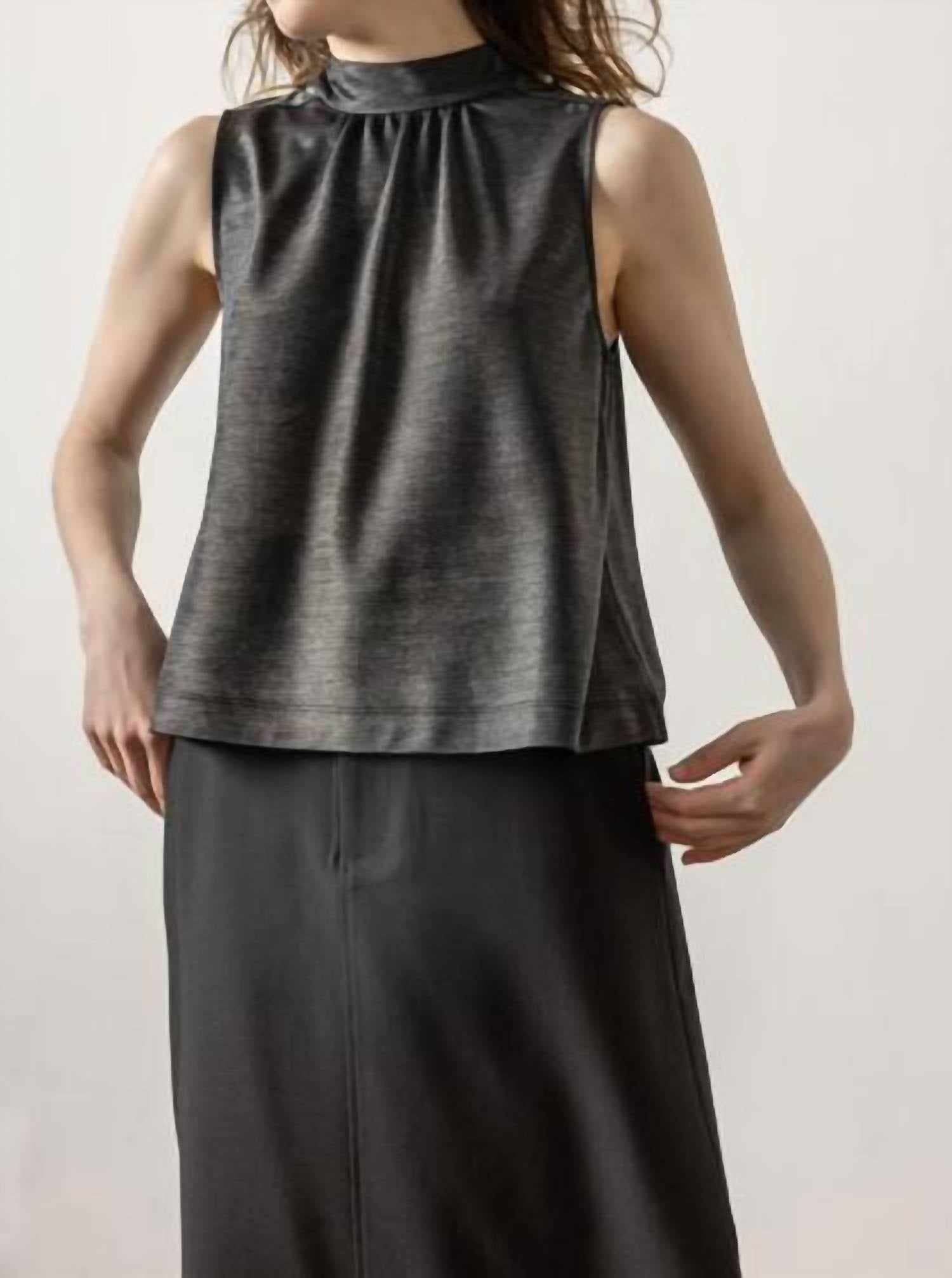Lilla P - Sparkle Sleeveless Mock Neck Top