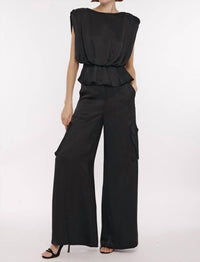 Toccin - Maia Silky Satin Cargo Pants