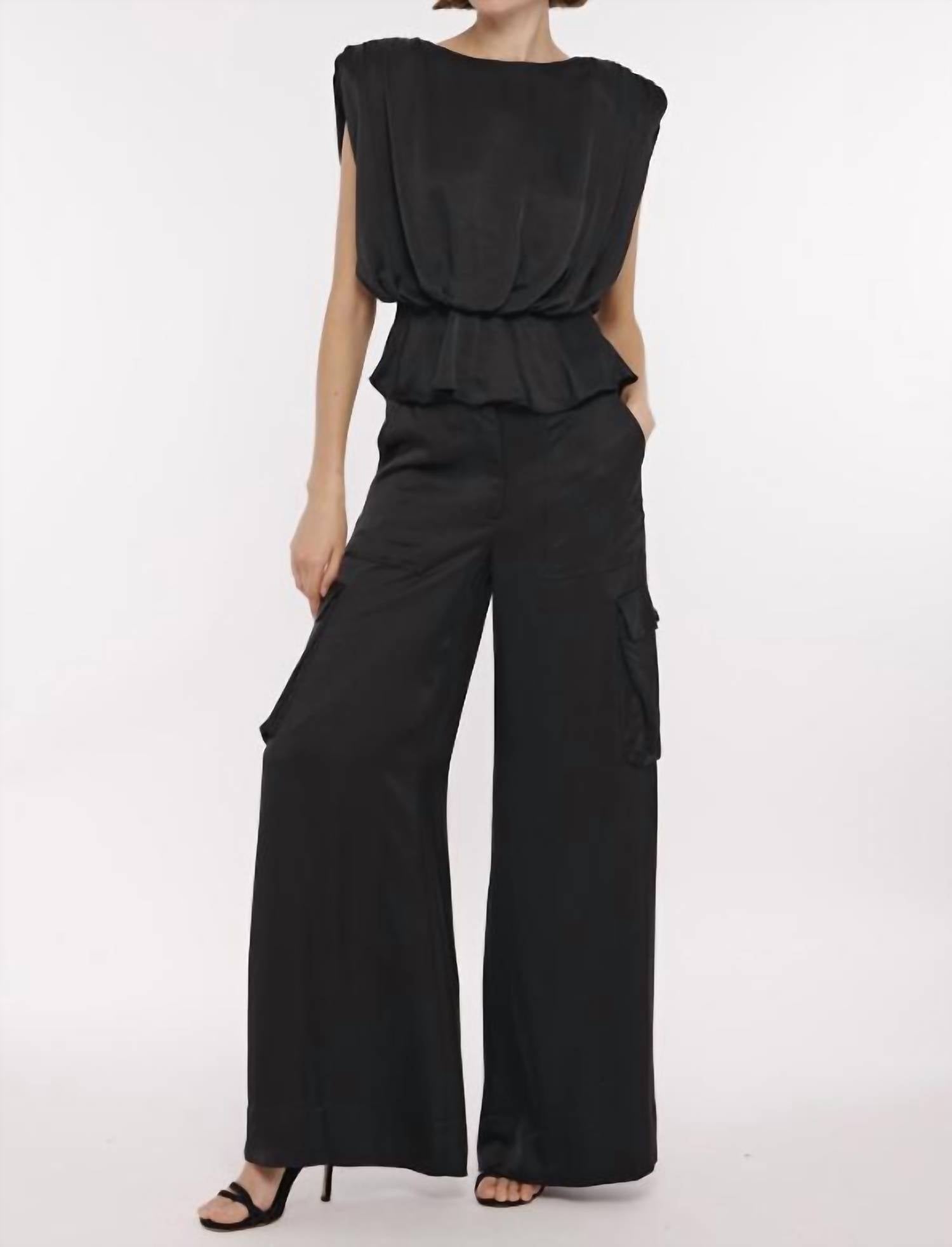 Toccin - Maia Silky Satin Cargo Pants