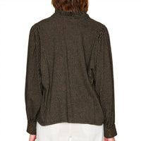 XIRENA Women's Serafina Shirt in phantom stripe - women's shirt - detail view