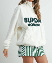 Buttermelon - Sunday Morning Half-zip Pullover Sweatshirt