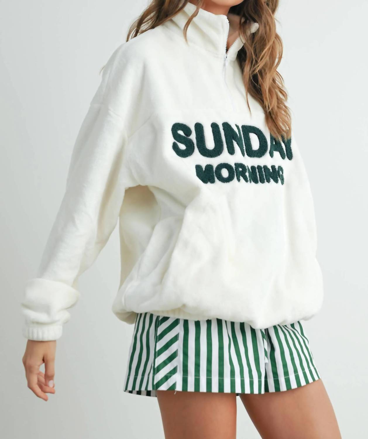 Buttermelon - Sunday Morning Half-zip Pullover Sweatshirt