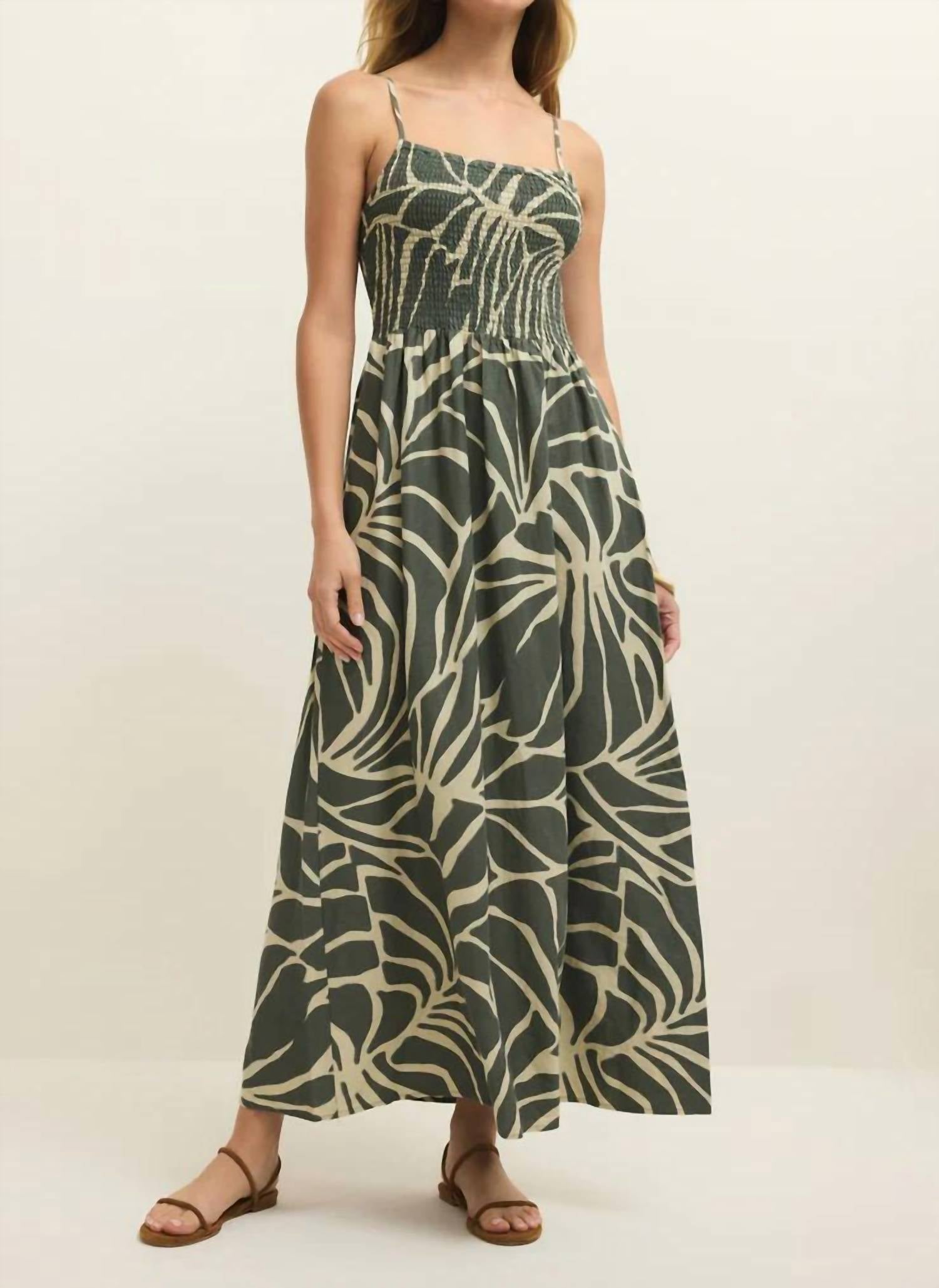 Z Supply - Bayside Tova Palm Linen Maxi Dress