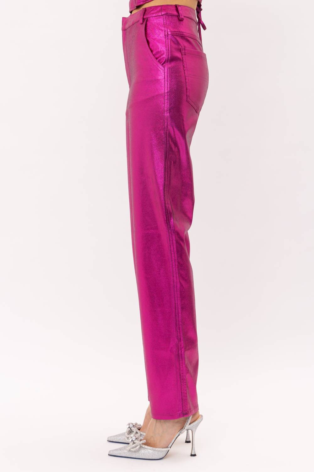 Sofie the Label Kiki Straight Leg Pant in fuchsia - women's pants - alternate view